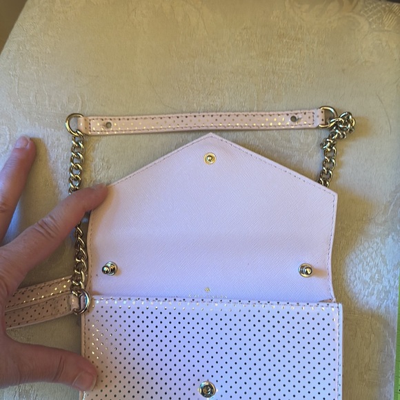 Kate Spade Lilac Street Dot Monday pink metallic gold envelope bag - Picture 11 of 15